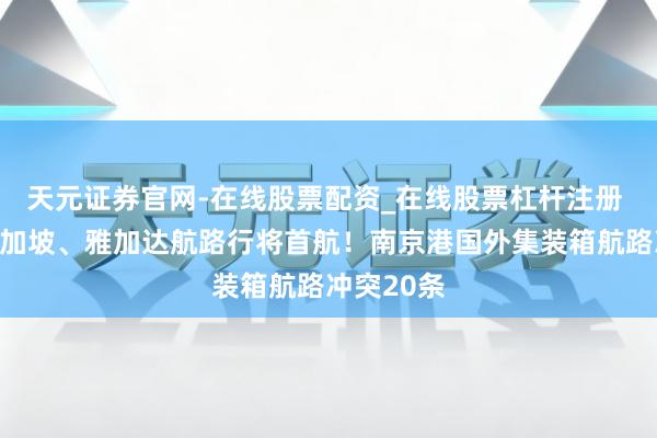 天元证券官网-在线股票配资_在线股票杠杆注册 南京至新加坡、雅加达航路行将首航！南京港国外集装箱航路冲突20条