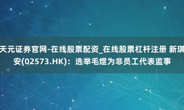 天元证券官网-在线股票配资_在线股票杠杆注册 新琪安(02573.HK)：选举毛煜为非员工代表监事