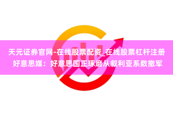 天元证券官网-在线股票配资_在线股票杠杆注册 好意思媒：好意思国正琢磨从叙利亚系数撤军