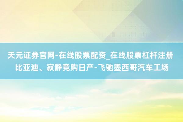 天元证券官网-在线股票配资_在线股票杠杆注册 比亚迪、寂静竞购日产-飞驰墨西哥汽车工场